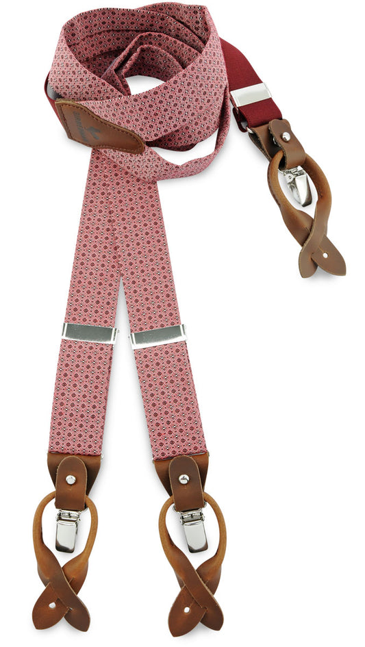 Sir Redman Hosenträger Kombi-Pack Cortese Klassisch Rosa Vintage