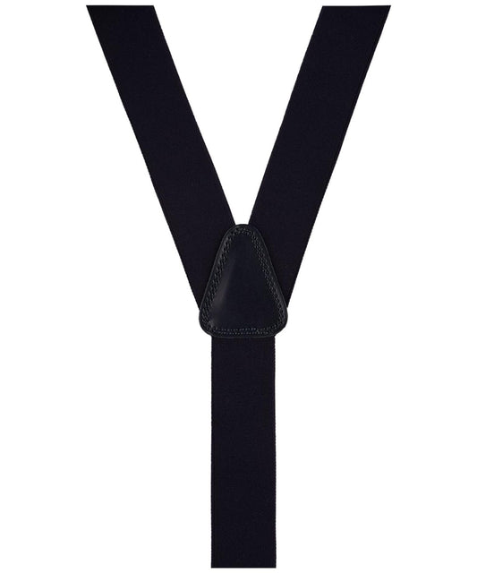 Koningsblauwe bretels met clips van stevige kwaliteit en exclusieve details in het leer (rug aanzicht)