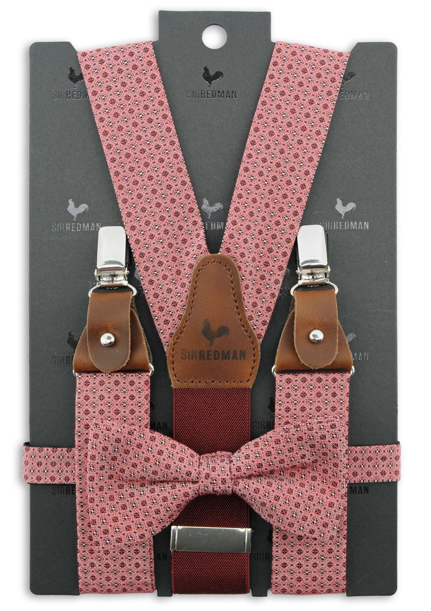 Sir Redman Hosenträger Kombi-Pack Cortese Klassisch Rosa Vintage