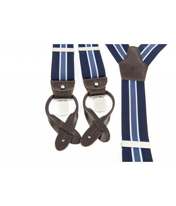 Klassieke heren bretels blauw gestreept | Profuomo PP1L00002B