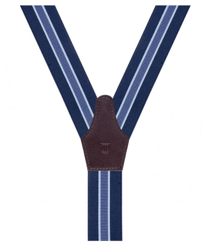 Elastieken bretellen blauw gestreept | Profuomo PP1L00002B