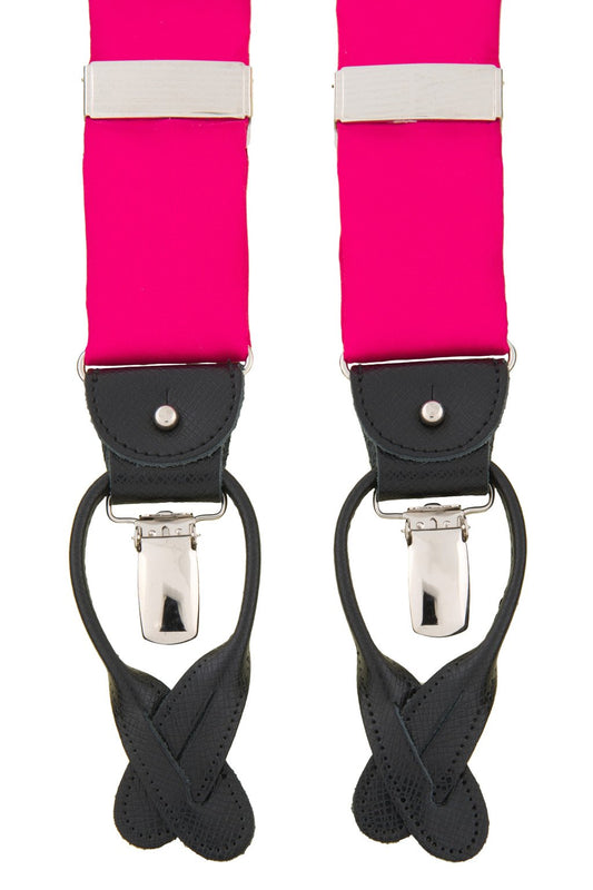 Pink satin suspenders