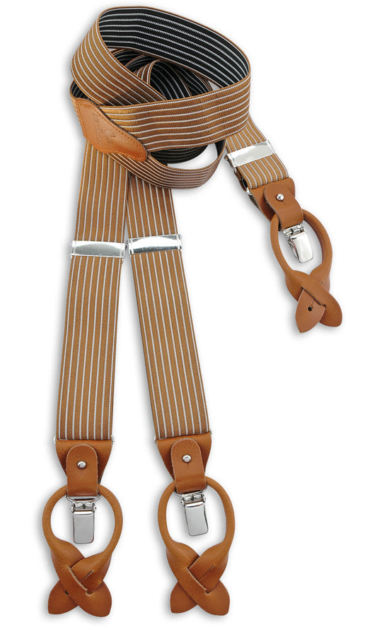 Sir Redman luxurious suspenders Striped Gent Brown