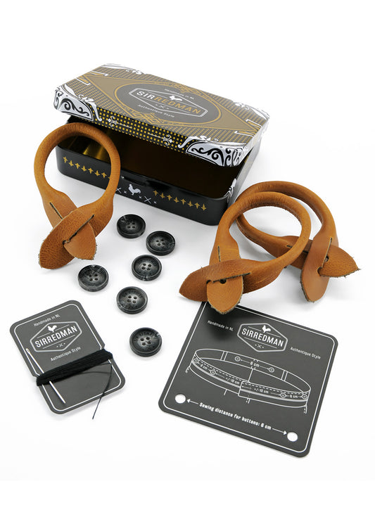 Sir Redman luxurious suspenders Striped Gent Brown