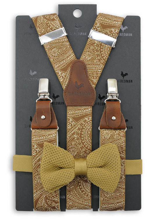 Zestaw szelek Sir Redman w kolorze Paisley Sketch Ochre