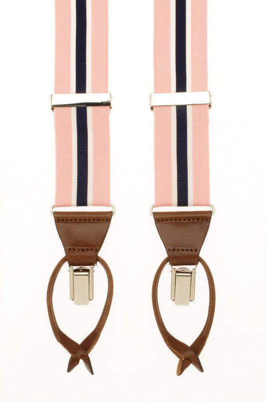 Pink canvas suspenders