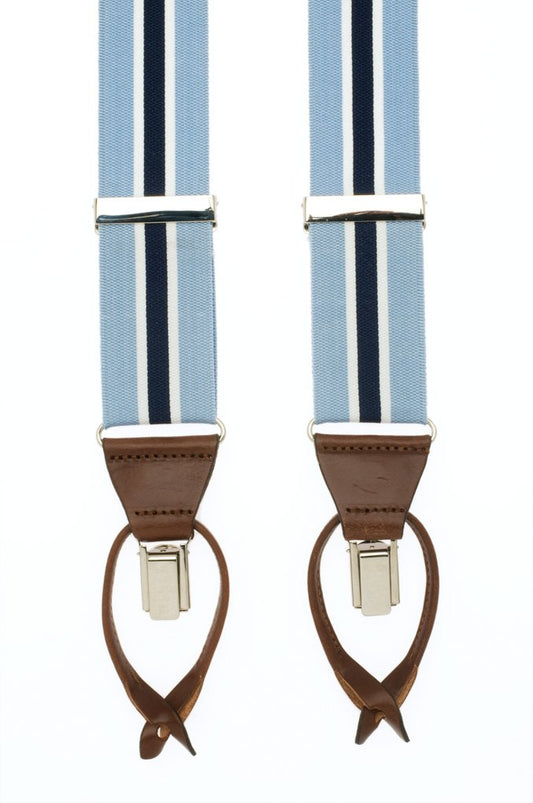 Light blue canvas suspenders