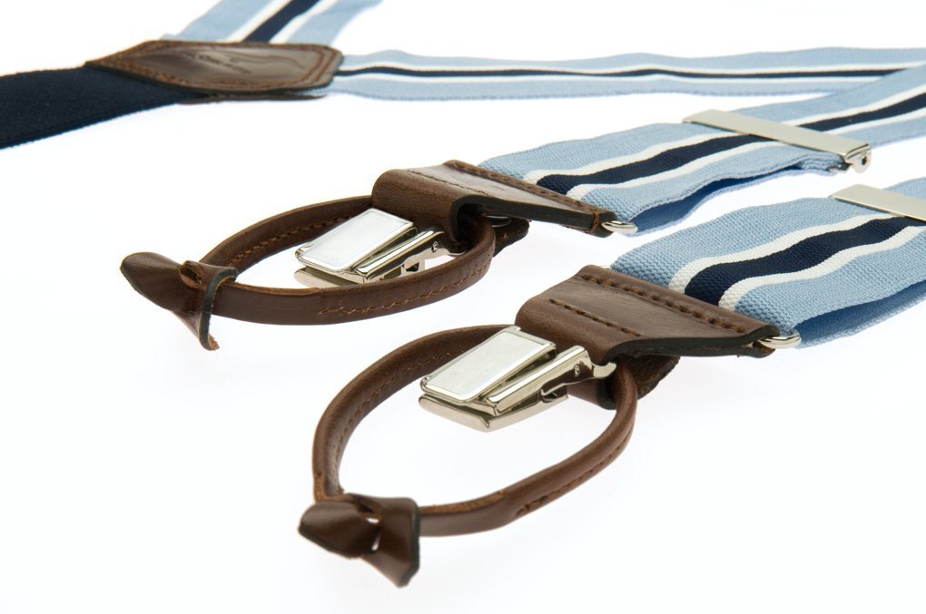 Light blue canvas suspenders