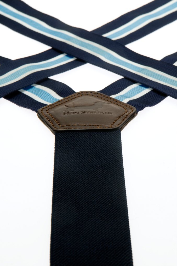 Blue striped suspenders