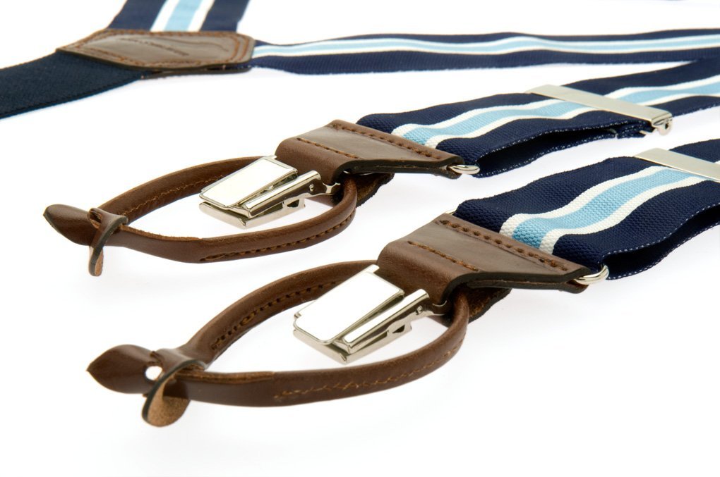 Blue striped suspenders