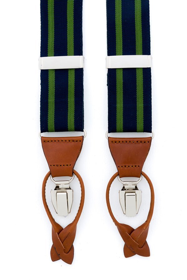 Gestreepte bretels Hein Strijker groen blauw 