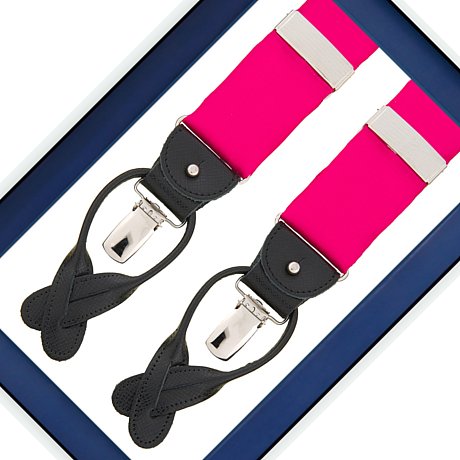 Pink satin suspenders