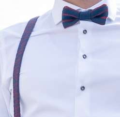 Wool & Water Bretels met Vlinderdas set blauw rood